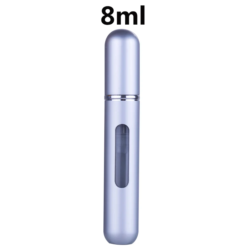 8ml matte silver 5/8 мл многоразовый нагреваемый парфюмерный флакон с распылителем Алюминий распылитель Портативный, косметичка для путешествий, контейнер флакон духов распылитель контейнер - Цвет: 8ml matte silver