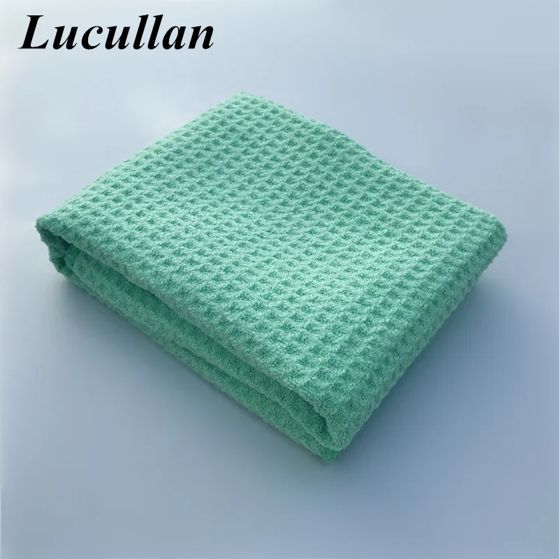 Lucullan Magic Мощность супер поглощающей Вафельная Ткань 30X40 см 380GSM микрофибровое полотенце для Стекло Краски и интерьера - Цвет: 1 PC Light Green