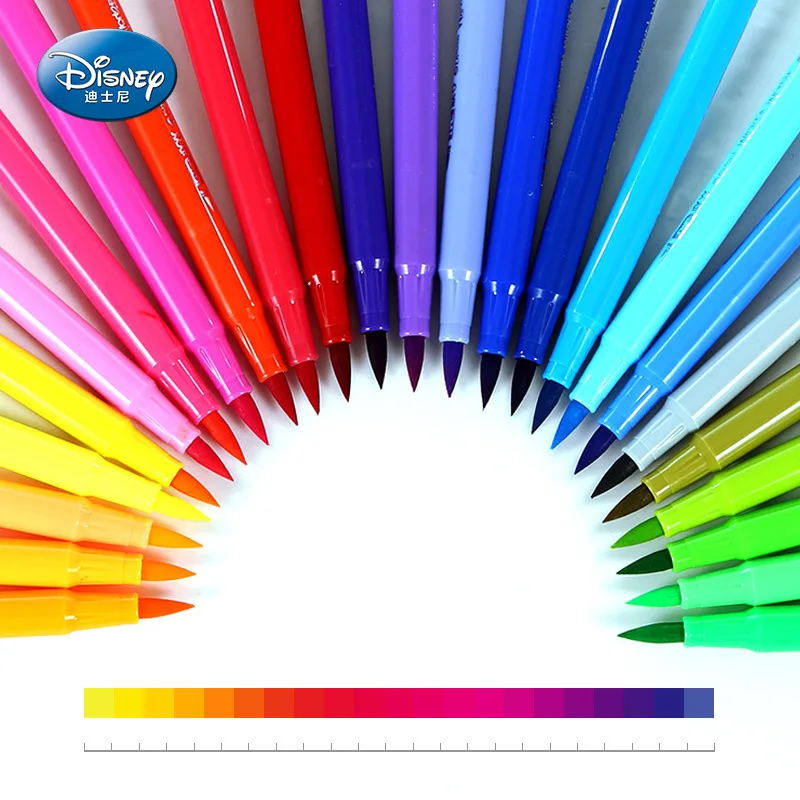 

Акварельная ручка Disney с Микки, милая цветная ручка с граффити, двухсторонняя, набор акварельных ручек с 18 цветами, детская картина, подарок