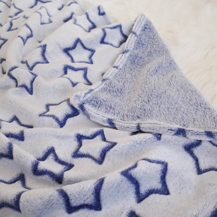 Двухстороннее Фланелевое офисное одеяло ENNROS со звездами детское для сна до