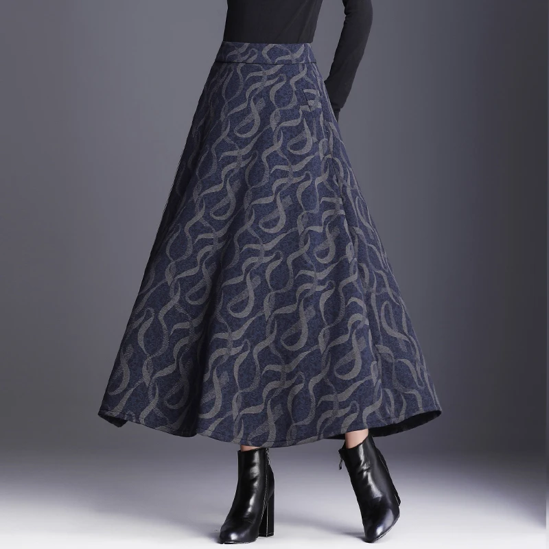 

Женская осенне-зимняя винтажная шерстяная клетчатая юбка, длинная юбка, Женская юбка 2020, новые шорты, юбка с высокой талией и принтом, Женска...