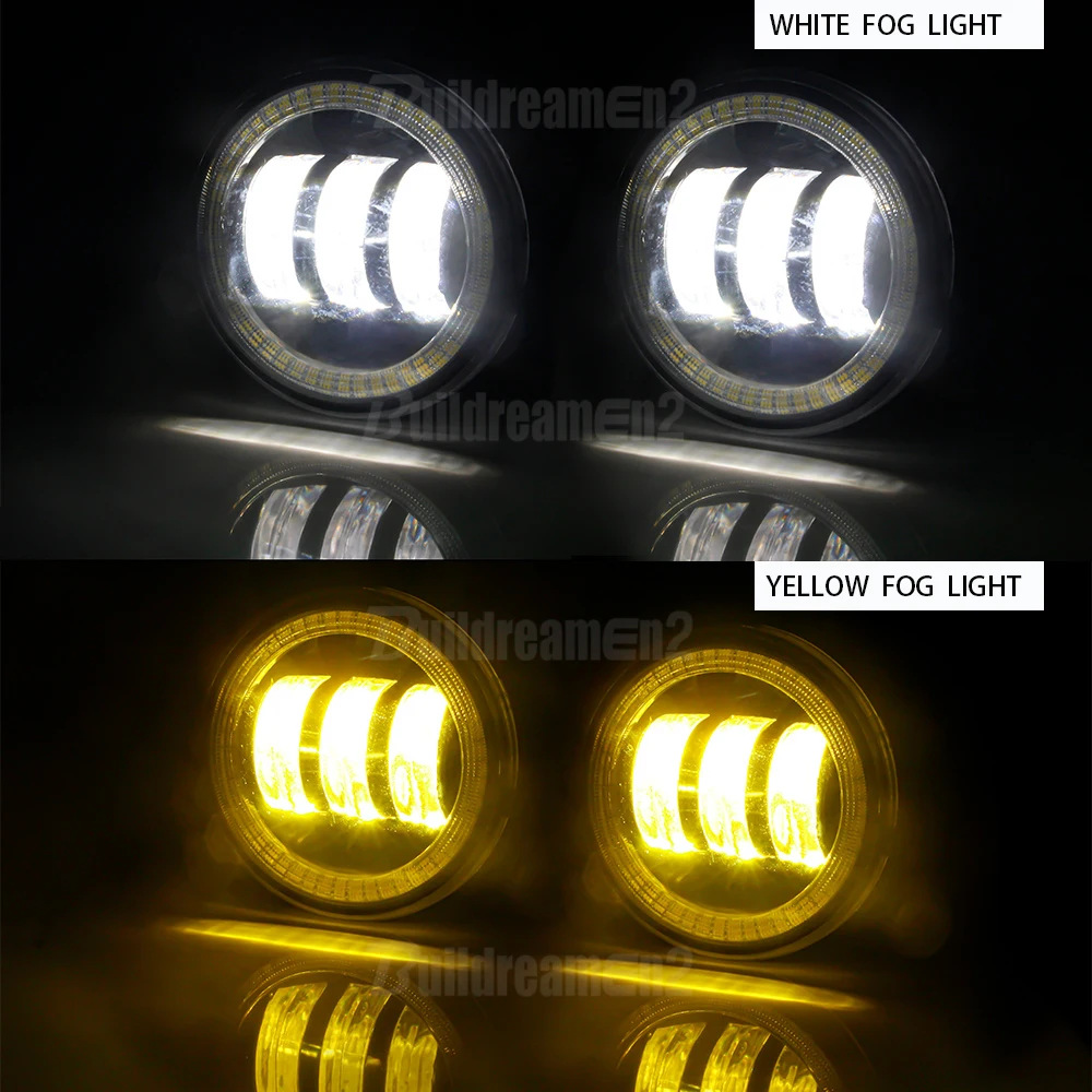 2 шт. автомобисветильник Противотуманные фары Angel Eye DRL светодиодный ные линзы 30 Вт