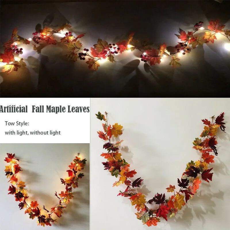 Осенняя гирлянда с кленовыми листьями на Хэллоуин искусственные растения венок