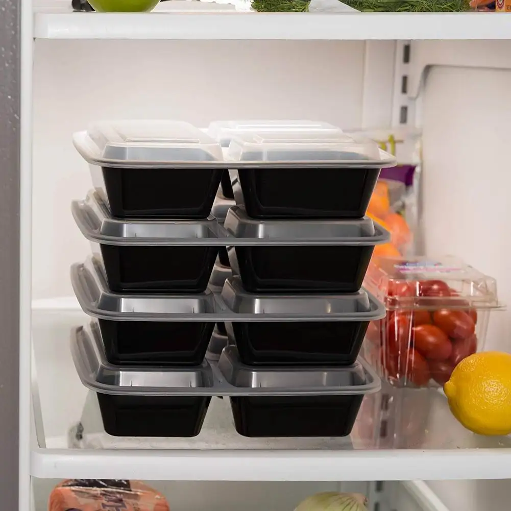 35 oz 2 Compartment Meal Prep Containers with Lids Durable BPA Free Plastic Food Storage Stackable Kitchen supplies | Дом и сад