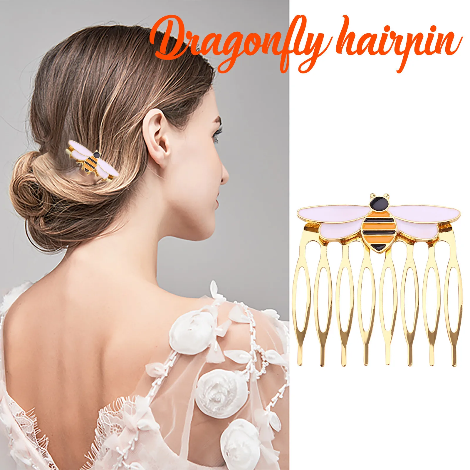 

Lady Alloy dripping bee Hair Pin Hair Comb Wedding Banquet Party Hair Accessories Fixed Hair Women Jewelry Headwear