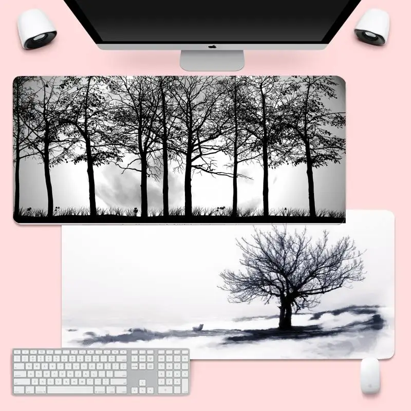 

Black And White Creative Tree Gamer Speed Mice Rubber Mousepad Gaming Mousemat Large Keyboard PC Desk Mat Anti-Slip Comfort Pad