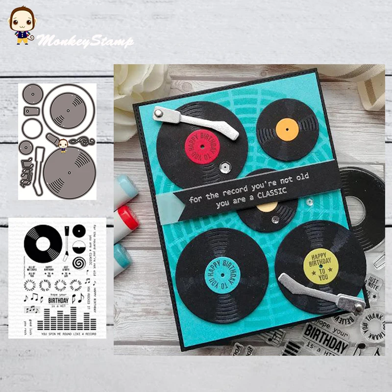 MonkeyStamp фонограф CD металлические режущие штампы и для DIY скрапбукинга фотоальбома