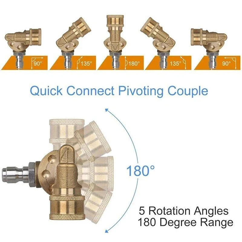 

Newest 7pcs Power Washer Spray Nozzle Tips and 1pcs Quick Connecting Pivoting Coupler 1/4 inch