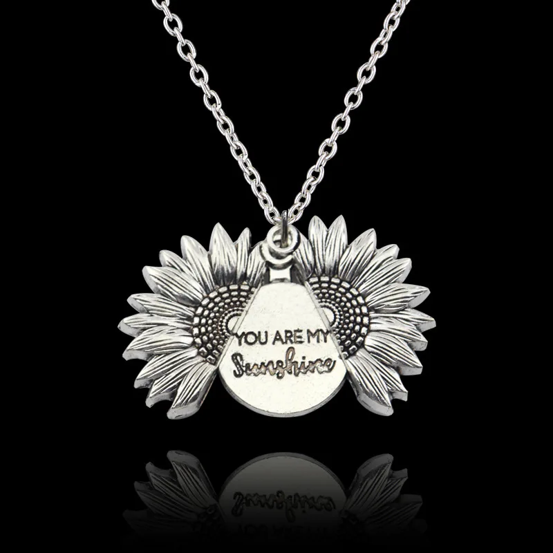 Винтажное ожерелье из подсолнечника Женская Золотая цепочка чокер на заказ You Are