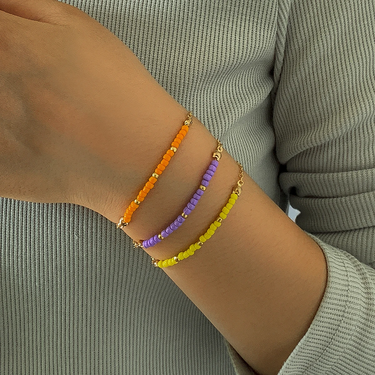 

SHIXIN Bohemian Beaded Bracelets Set for Women Multi Layered Colorful Bead Charm Bracelet Hand Chain Fashion Jewelry 2021 Gift