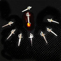 20 pcs charms metal nail art decorations rhinestone nailart jewelry metal supplies diamonds swords manicure accessories diy