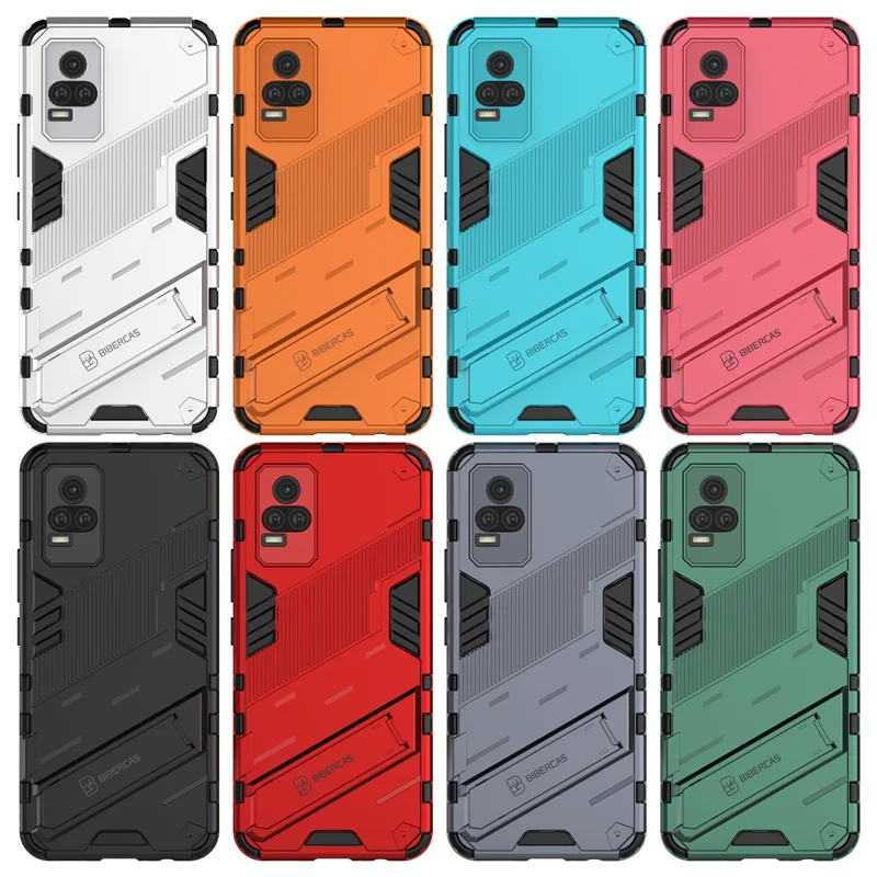 Protective Case For Vivo Y73 Case For Vivo Y73 Cover Armor Hard Rubber Invisible Bracket Funda Holder Cover For Vivo Y73