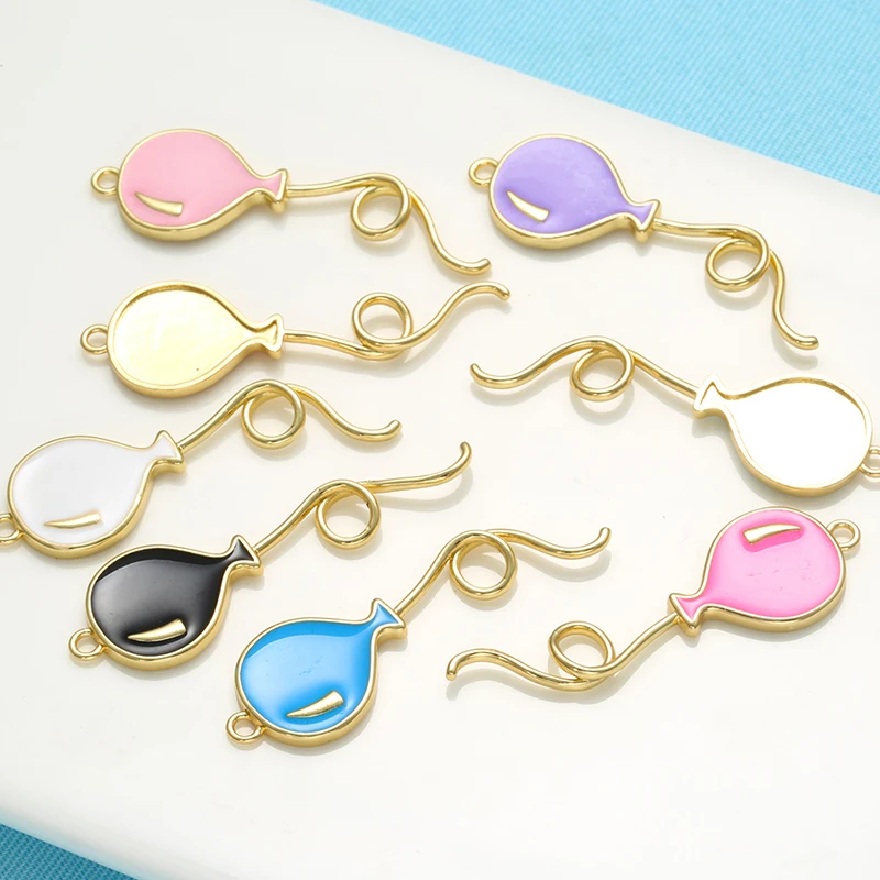 

ZHUKOU Gold color balloon pendant Dripping oil Enamel charms for DIY handmade earring jewelry making accessories wholesale VD938