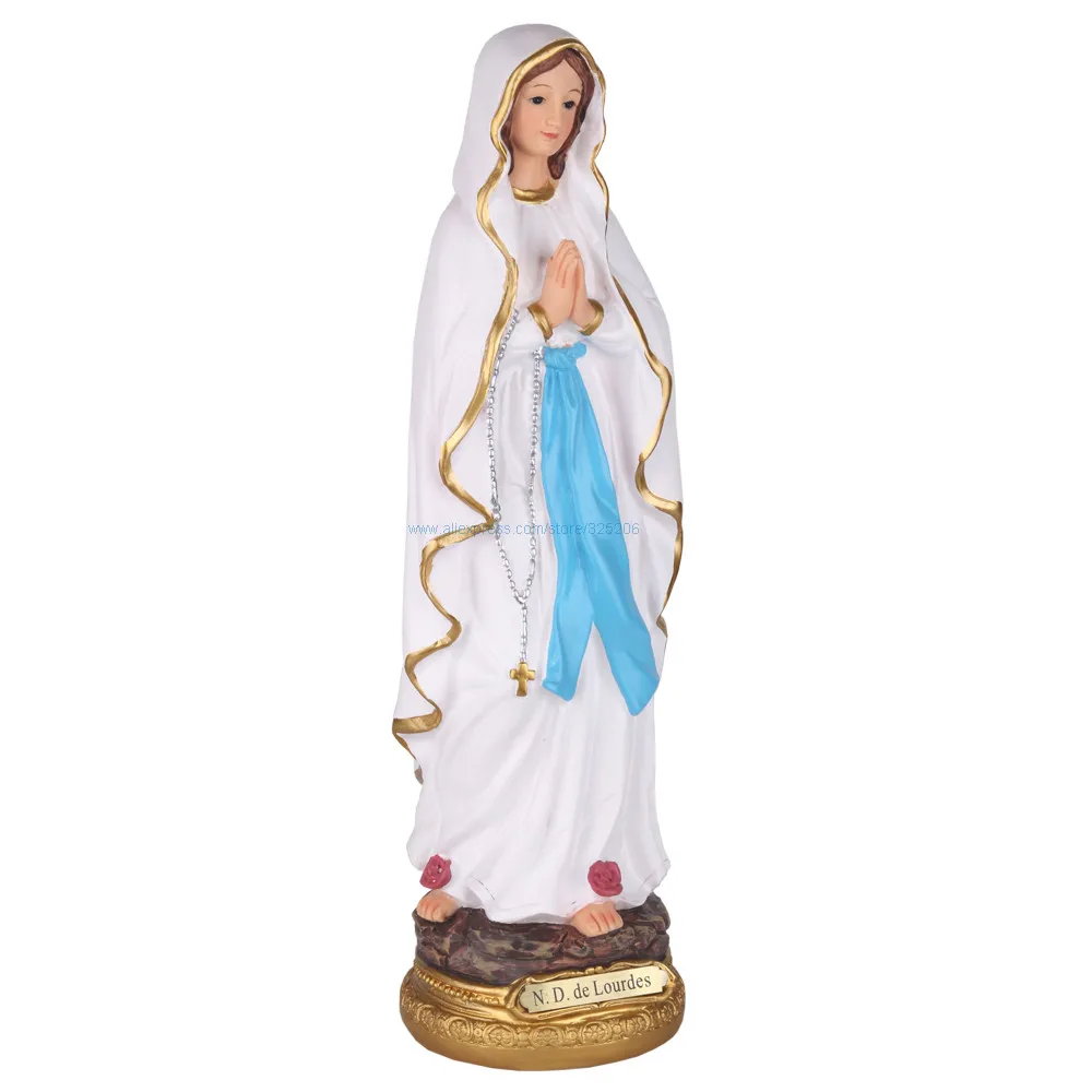 

30cm Madonna Blessed Saint Virgin Mary Statues Our Lady of Lourdes Holy Sculptures Figure Christ Tabletop Statue Figurine