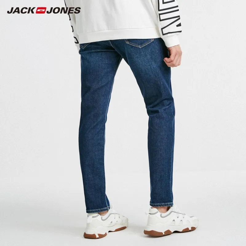 JackJones зимние мужские удобные хлопковые повседневные джинсы тонкие темно-синие