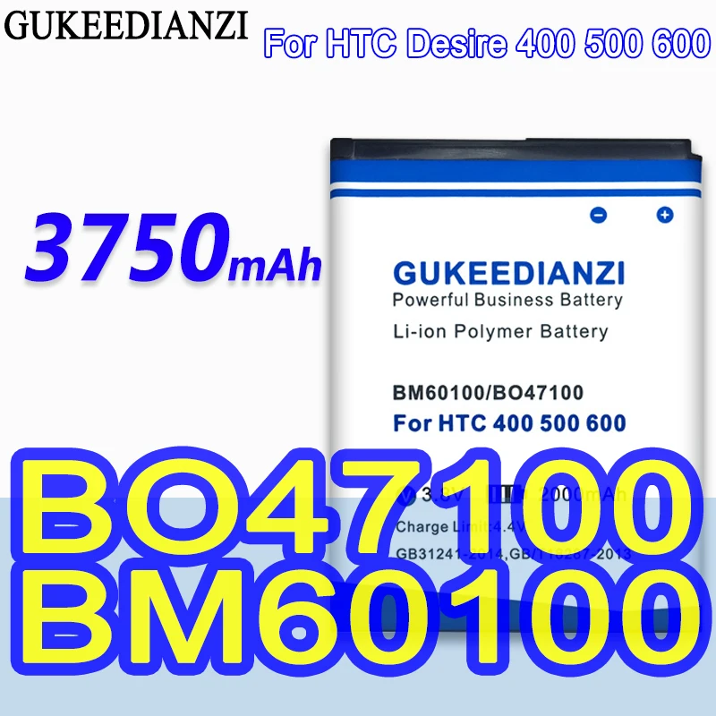 Аккумулятор GUKEEDIANZI 3750 мАч BO47100 BM60100 для HTC Desire 400 500 600 Dual SIM C525c C525E T528 606W T606W T608T T609D One