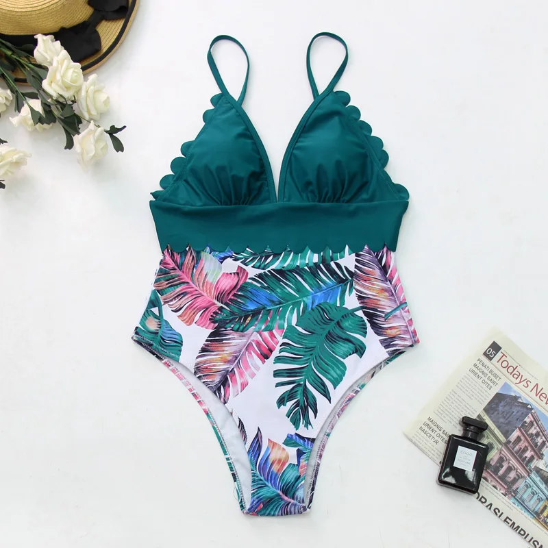 

2021 New Swimsuit Women Bathing Suit Bodysuit Sexy Halter Beachwear Female Swimsuit Bikini Swimwear Green Free shipping