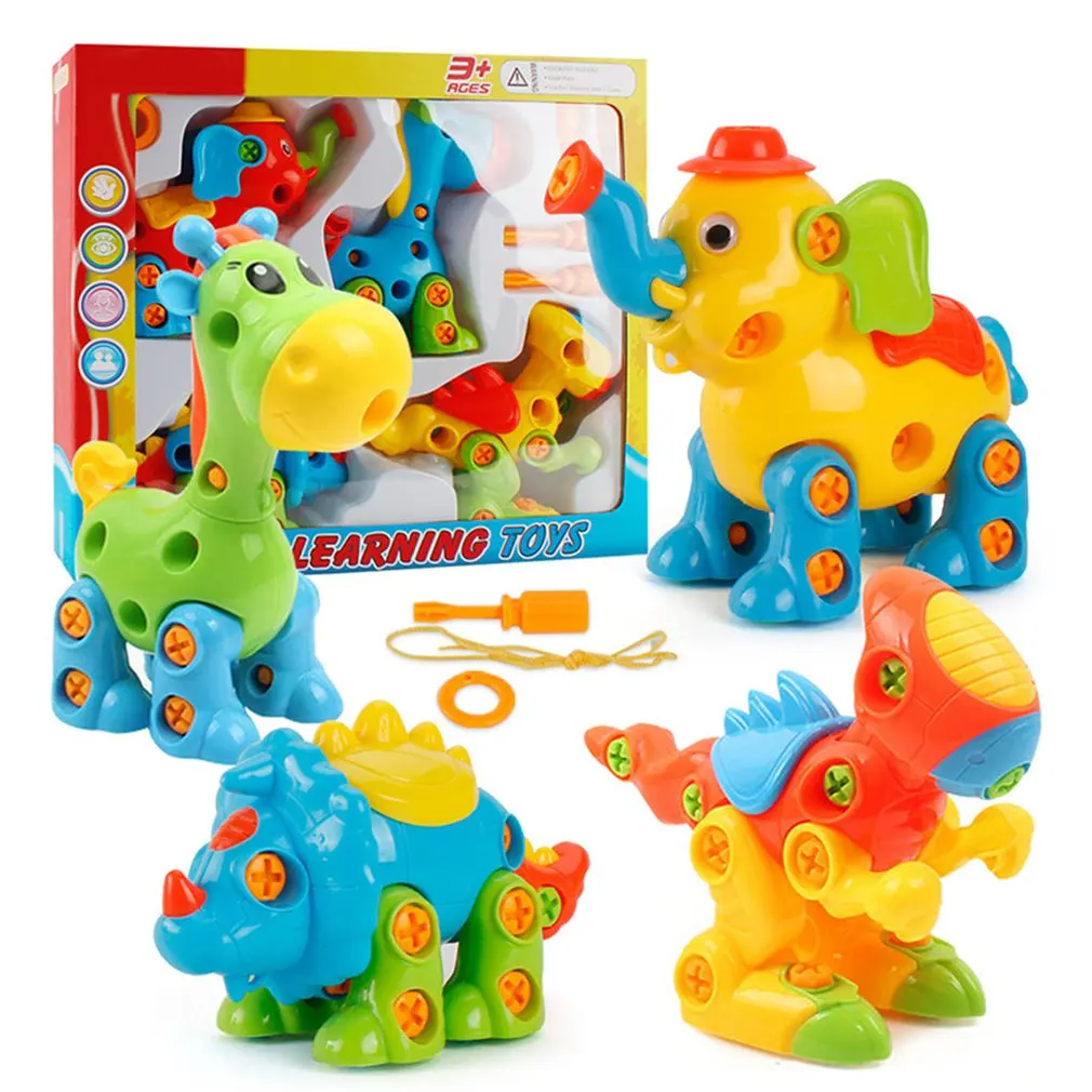 

Puzzle Disassembly Toy Animal Dinosaur Nut Assembling Manual Brain DIY Toy Belt Tool Disassembly Group Toy