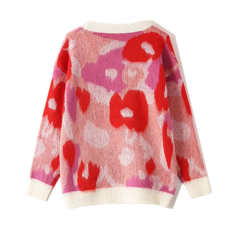 

Autumn Knitted Sweater Women Tops Print Pattern Casual Pullover Ugly Christmas Sweater Sueter Mujer Invierno TA1081