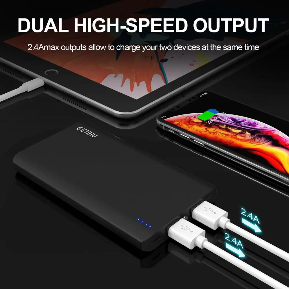 INIU 13000mAh 2.4A power Bank двойное Портативное зарядное usb-устройство power bank для iPhone X Xiaomi Mi телефон повербанк внешний аккумулятор