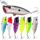 1 шт. рыболовная приманка-топвотер Поппер приманка 6,5 см 12 г твердая приманка Искусственные воблеры пластиковые рыболовные снасти с 6 # крючками