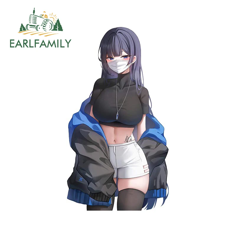 

EARLFAMILY 13cm x 7.3cm for Anime Goddess Car Sticker Funny Waterproof Decal Creative Bumper Motorcycle Laptop Car Accessories