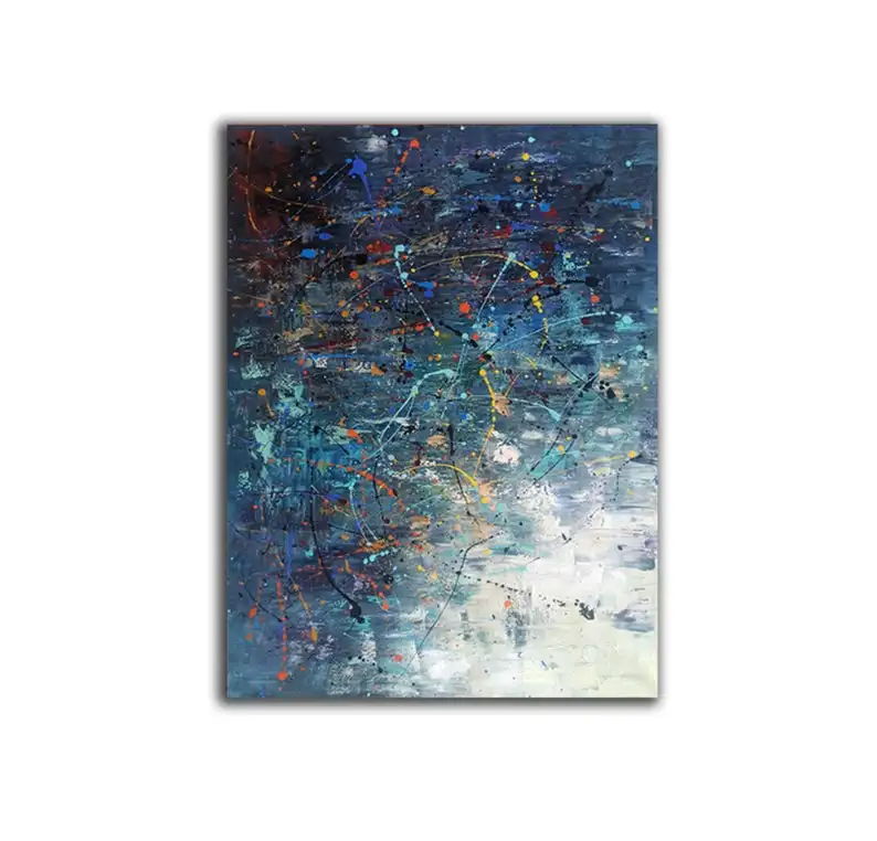 

large canvas wall art Jackson Pollock canvas painting original abstract art blue abstract painting style abstract oil abstract