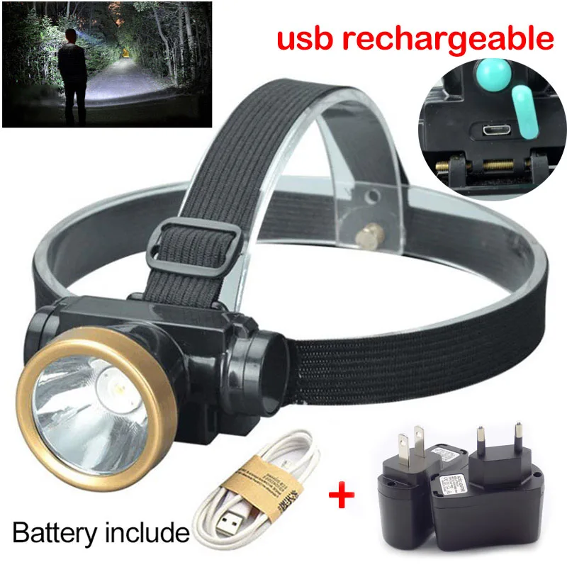 

Super bright LED Headlamp Headlight frontal Head Torch Light Flashlight Lanterna USB Rechargeable for Fishing Camping Hunting