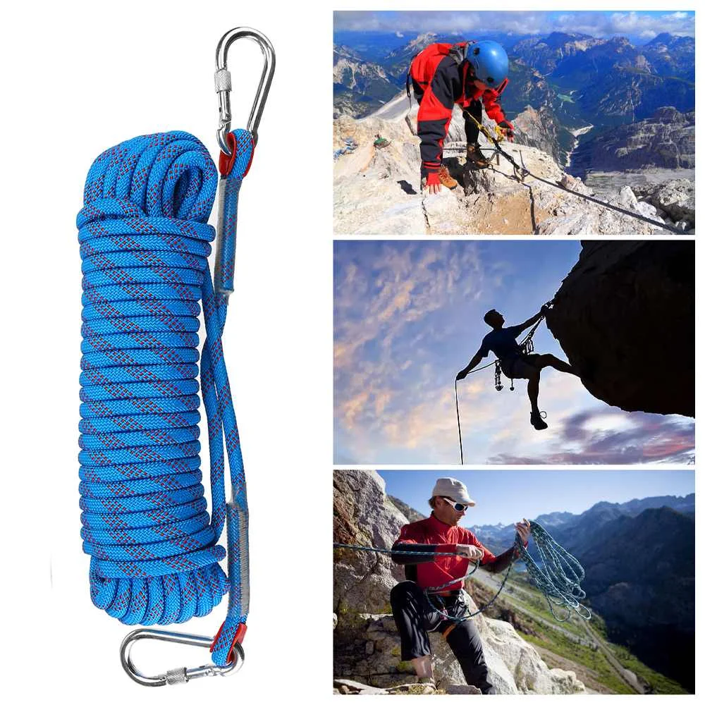 

10/20M Dia.12mm Professional Rock Climbing Rope Outdoor Hiking Accessories High Strength Safety Rope Sling Cord For Survival