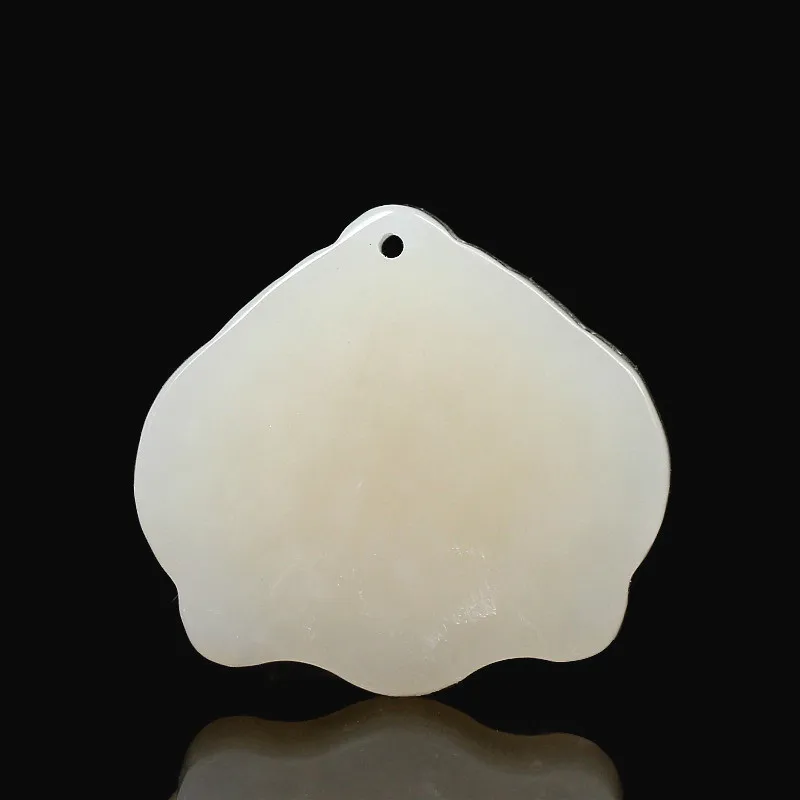 Натуральный китайский белый нефрит кулон мозаика Золотой лотос корень красивые