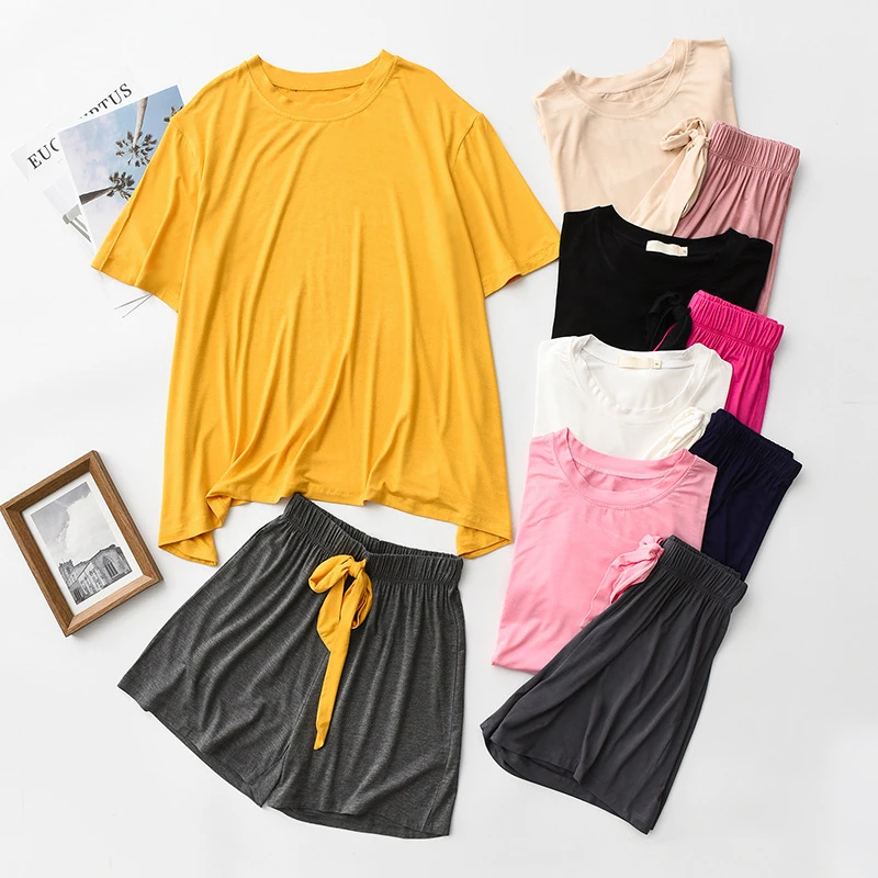 Новинка 2020 пижама из модала короткая женская домашняя одежда летняя удобная