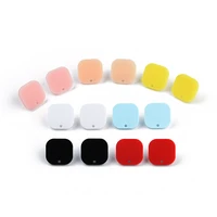 20pcs 1617mm 925 silver needle stud earrings colorful rounded square acrylic helix cartilage tragus lobe ear piercing jewelry