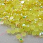 Цитрин AB 2 мм, 3 мм, 4 мм, полимер для ногтевого дизайна, желе стразы, Круглая Плоская задняя сторона для творчества, аксессуары для дизайна ногтей