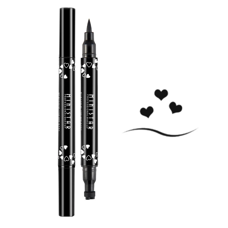 

New 2 In1 Eyeliner Stamp Liquid Eyeliner Pencil Makeup Stamps Seal Pen Stamp Eye Liner Pencil Waterproof Quick Dry Comestics