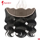 Superfect перуанские волнистые волосы на шнуровке Фронтальная застежка свободная часть 16-24 дюйма естественный цвет Remy человеческие волосы на шнуровке