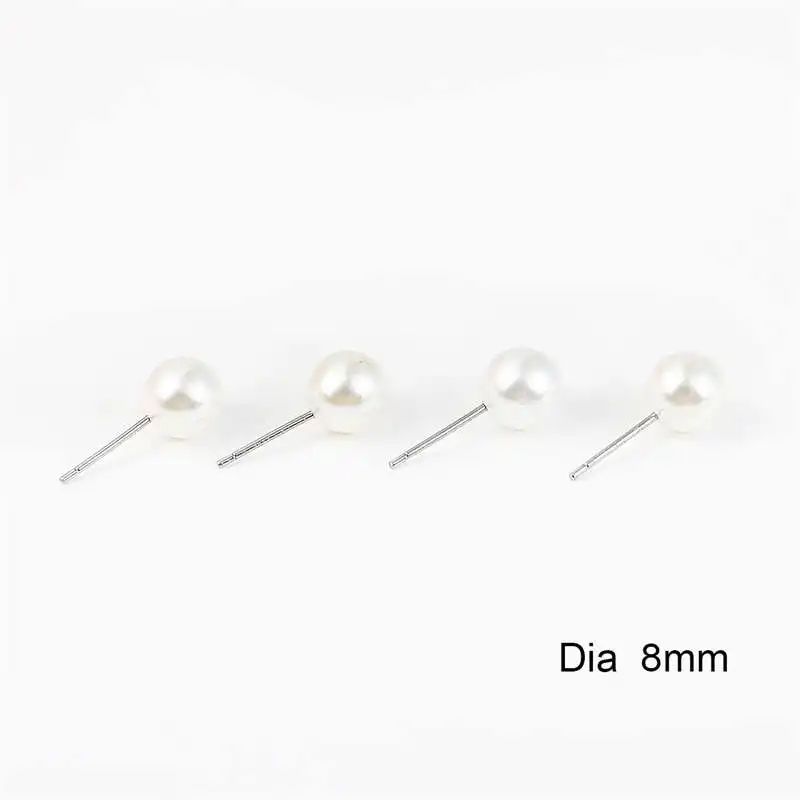 White 8mm 18mm 10 шт. белый цвет слоновой кости ABS жемчужные бусины очаровательные серьги-гвоздики задние пробки ушной столб гайки затычки для самостоятельного изготовления ювелирных изделий серьги База - Цвет: White 8mm 18mm