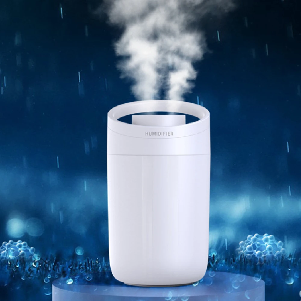 

3L Large-Capacity USB Air Humidifier Silent Operation Nano-Fine Mist 12-Hour Timing Power-Off Dual Nozzle Humidifier
