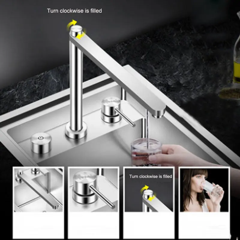 Нержавеющая сталь кухня Скрытая один слот маленький остров умный стелс бак с