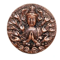 antique red copper thousand hands guanyin copper seal collection