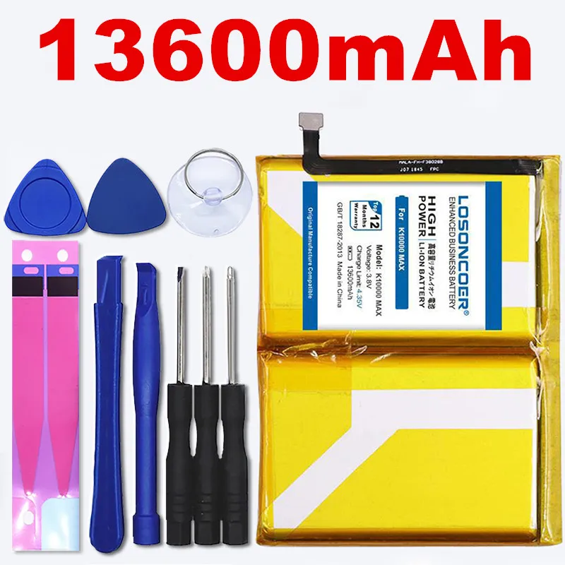 Сменный аккумулятор LOSONCOER K10000 MAX 13600 мАч 100% оригинал для смартфонов Oukitel Max