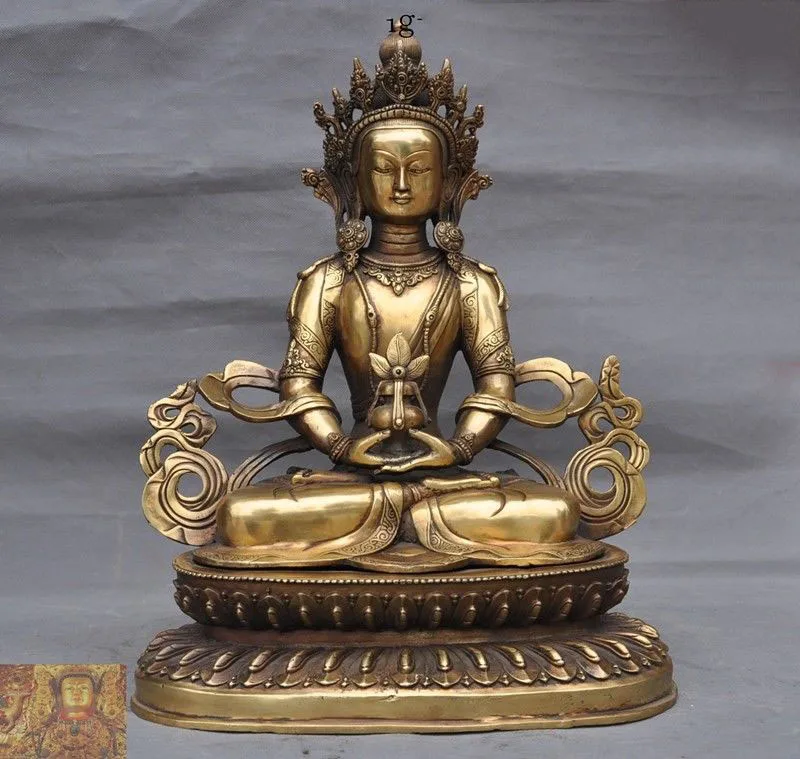 

Свадебные украшения Тибетский Буддизм латунь медь Непал Амитаюс долголетия бог богиня статуя Будды Новый год