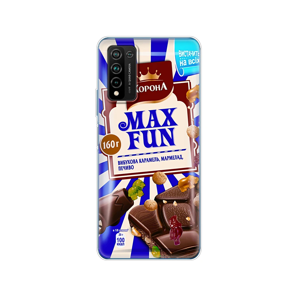 For Honor 10X Lite Case Silicon TPU Soft Back Phone Cover On Huawei Bumper 10XLite Bag alenka bar wonka chocolate | Мобильные