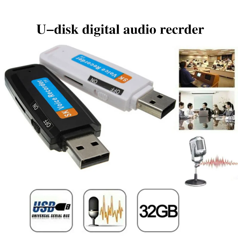 Мини U-диск Цифровой аудио диктофон ручка USB флэш-накопитель поддерживает до 32 ГБ