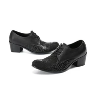 mens formal leather shoes office black lace up pointed toe striped patent leather oxford shoes