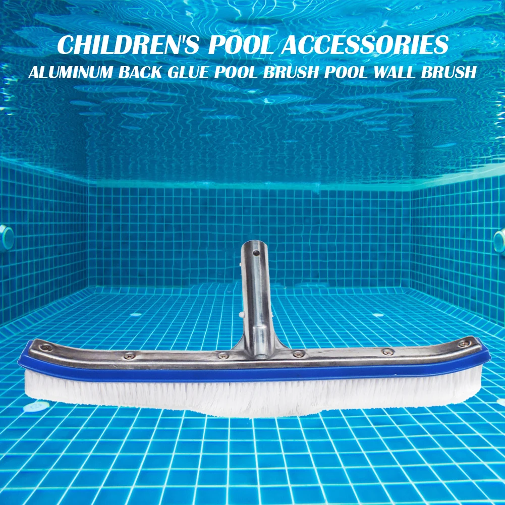

18 Inch Curved Pool Cleaner Swimming Pool Brush Cleaning Tools Nylon Bristles Cleaner Broom Swimming Pool Accessories