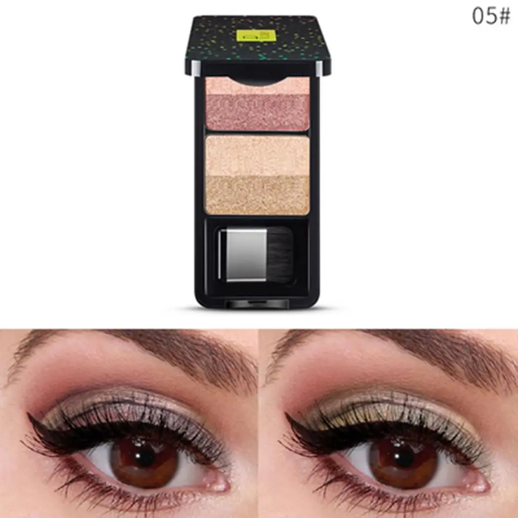 Women Glitter Highlight Long Lasting Eyeshadow All Skin Types Palette Smear Casual China Eye Makeup Tool |