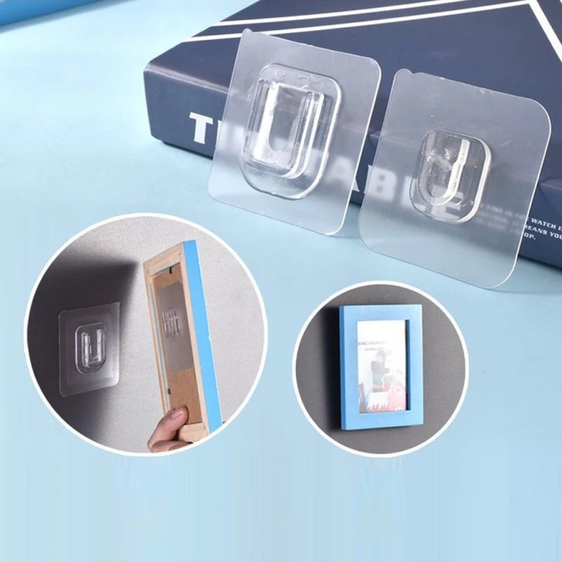 

5/10 Pairs Double-Sided Adhesive Wall Hooks Hanger Strong Transparent Hooks Suction Cup Sucker Wall Storage Holder For Kitchen