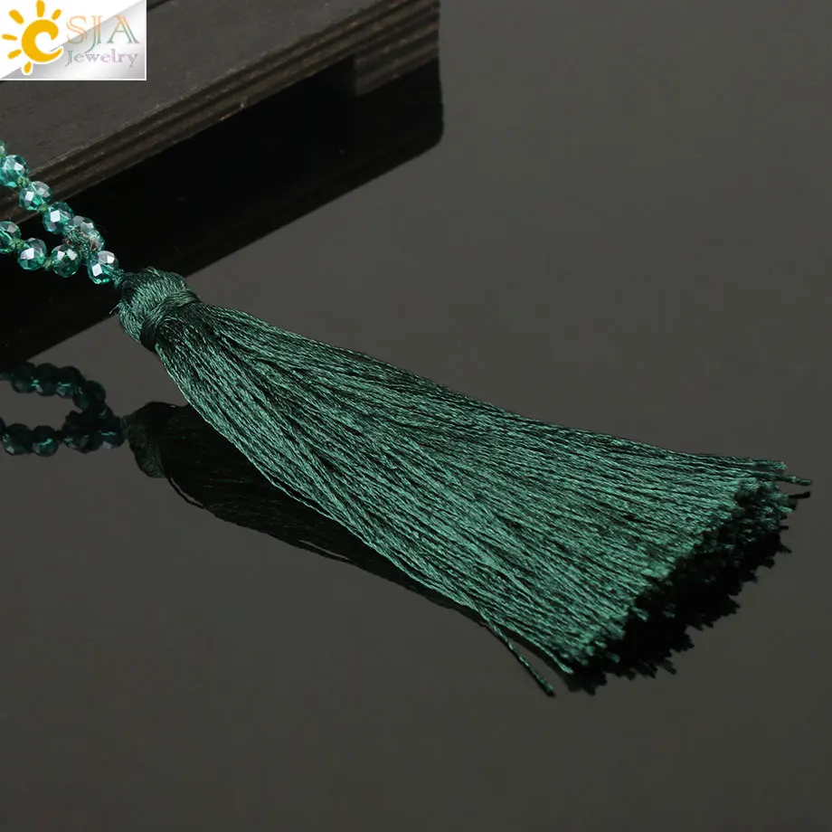 Женское Ожерелье из бисера CSJA стеклянное ожерелье с гранеными бусинами