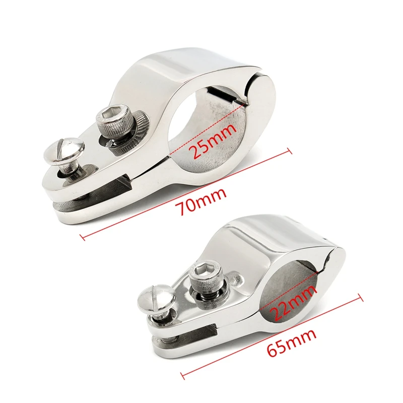 

22/25mm 316 Stainless Steel Fitting Boat Bimini Top Hinged With 2 Screws Jaw Slide Easy Install Marine Hardware Vehicle Parts