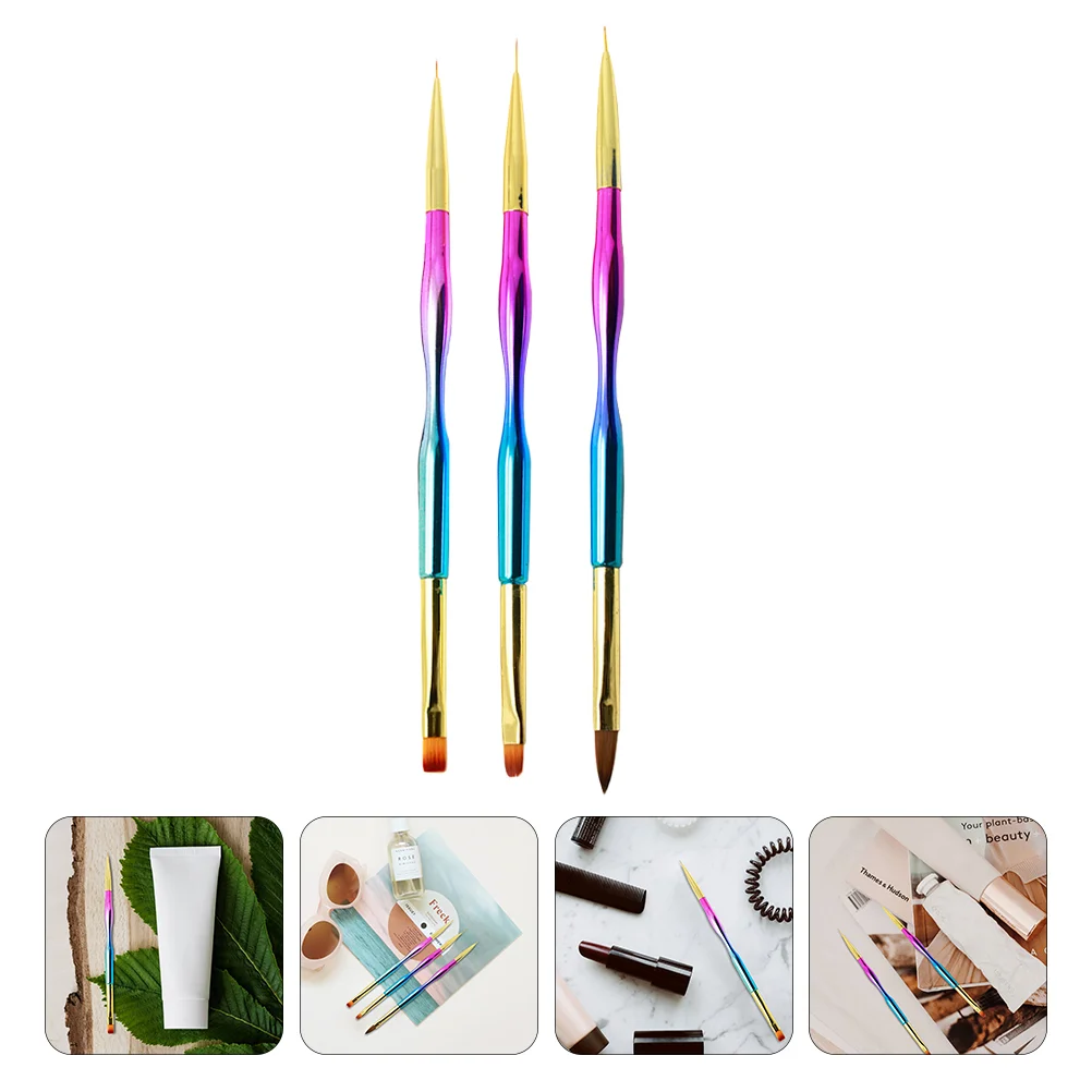 

3 шт., двусторонние кисти для рисования ногтей